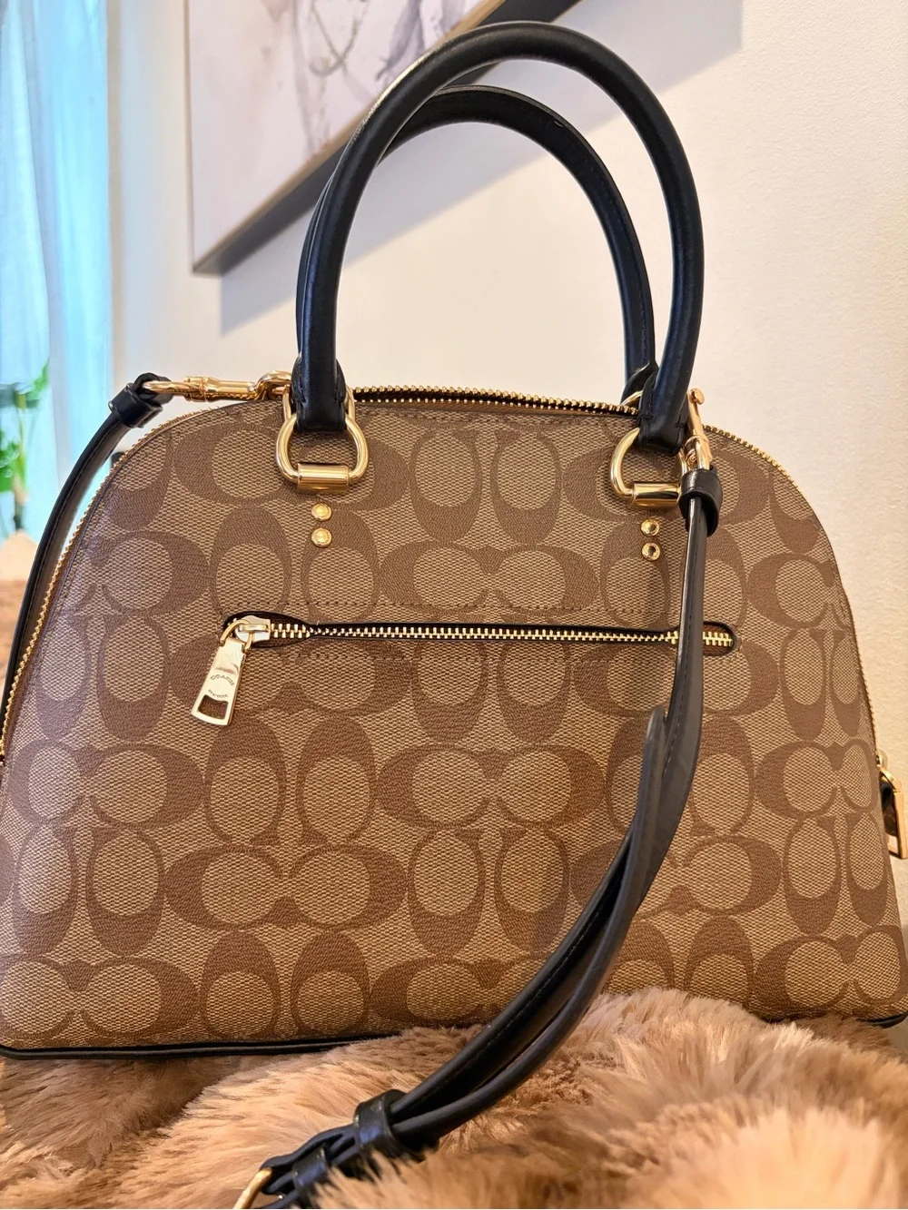 Coach Dome Satchel in Signature Jaquard